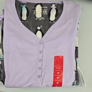 Croft & Barrow Purple Penguin Pajama Set